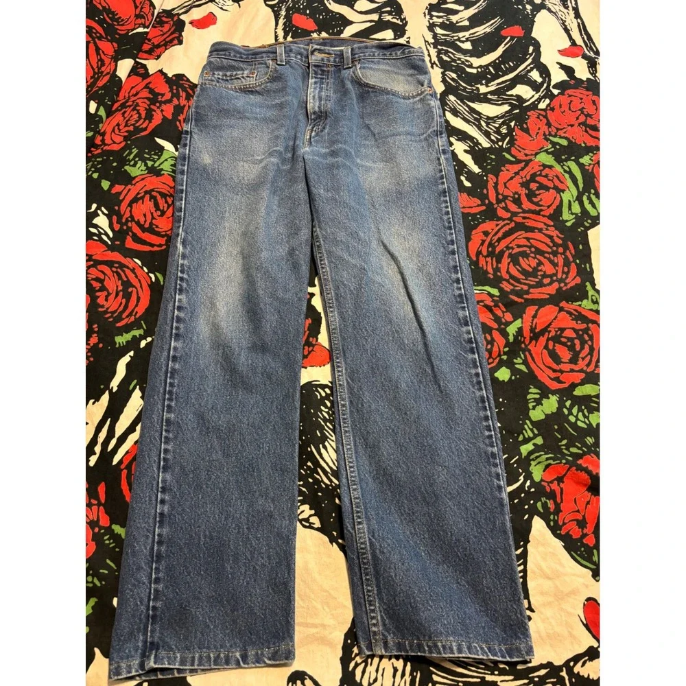 Levis 505 Regular Fit Straight Leg Jeans Blue Medium Wash Denim Mens 32x30